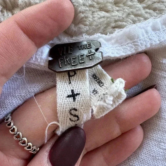 Free People White Long Sleeve size S - Picture 3 of 3